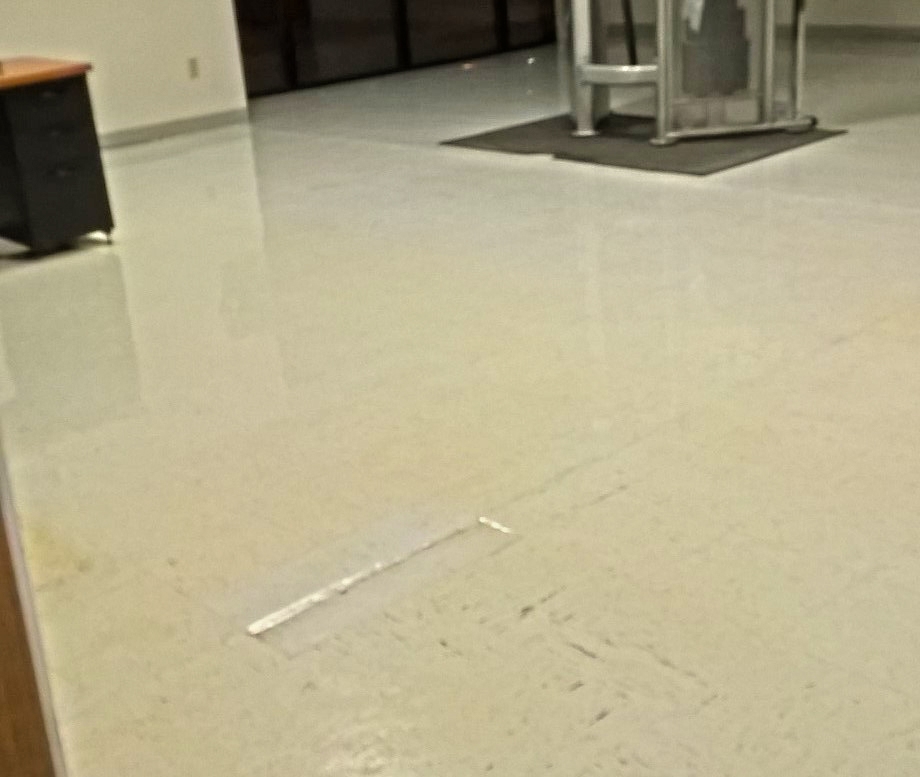 Another Old Neglected VCT Floor Deep Scrub and Clear Coating Job in St Paul image 3