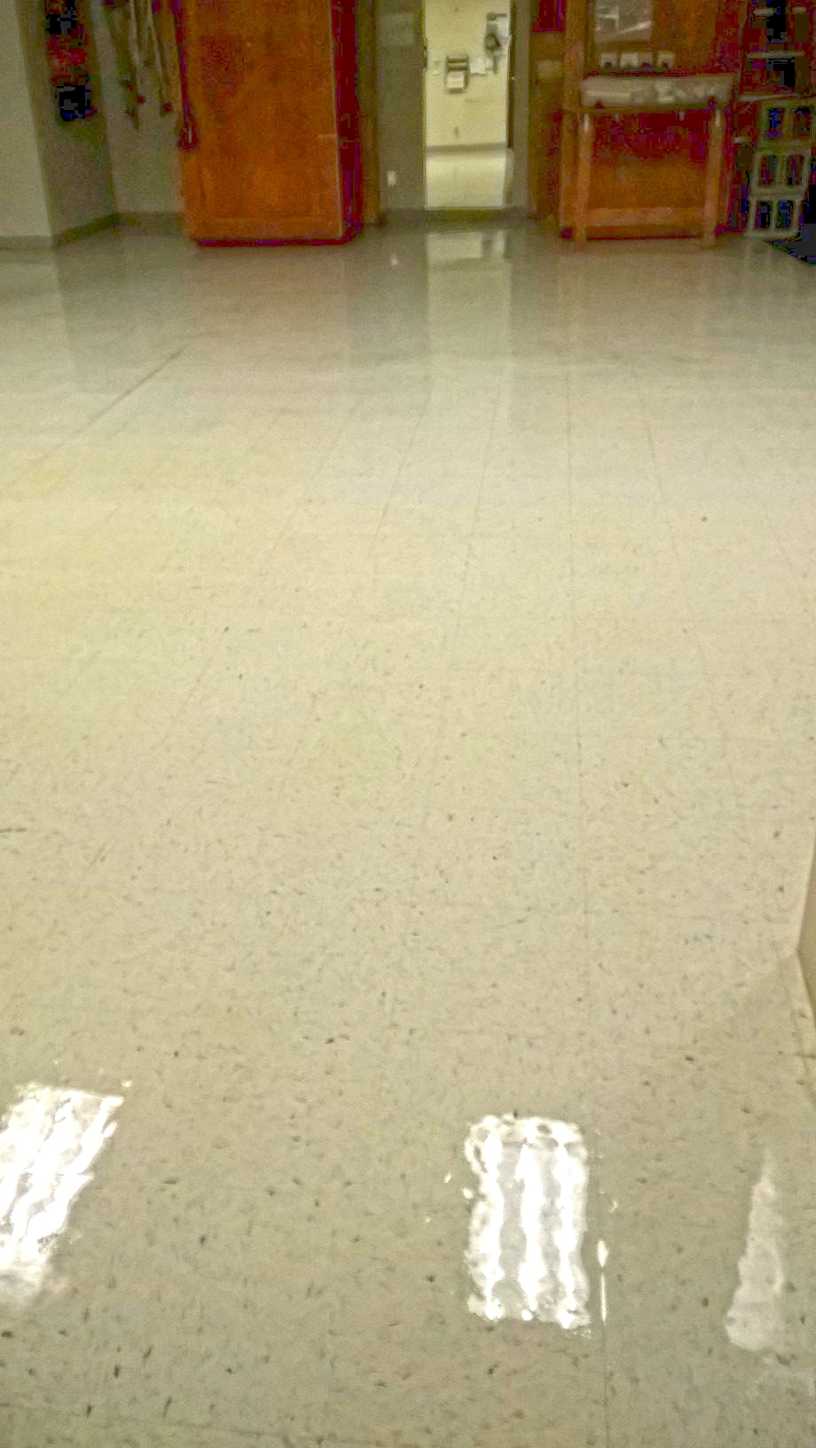 Another Old Neglected VCT Floor Deep Scrub and Clear Coating Job in St Paul image 7