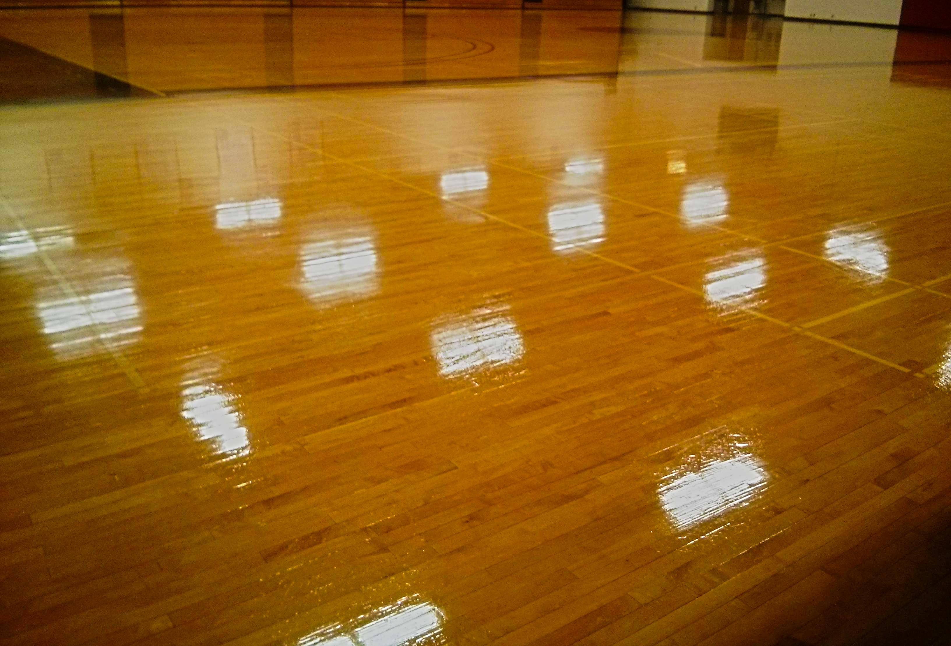 Minneapolis College Wood Gym Floor Recoating image 2
