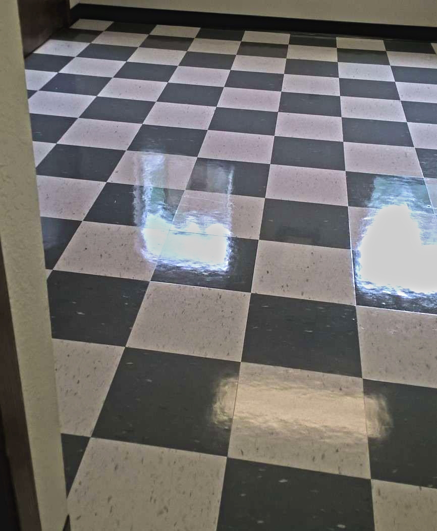 Old VCT Floor Restoration Job in Chanhassen image 1