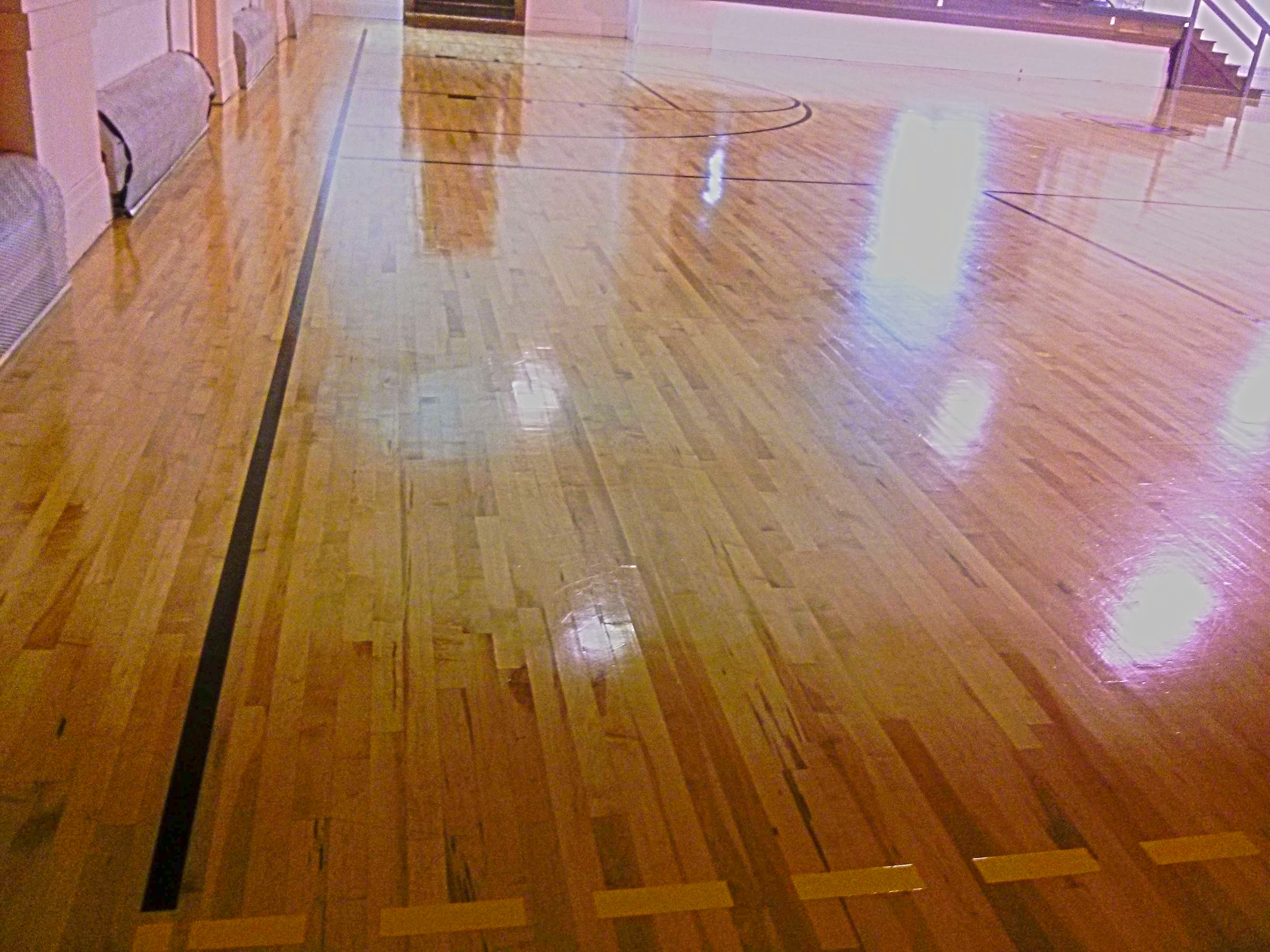 Wood Gym Floor Scrub and Clear High Gloss Gym Coating Services in Minneapolis, MN image 3