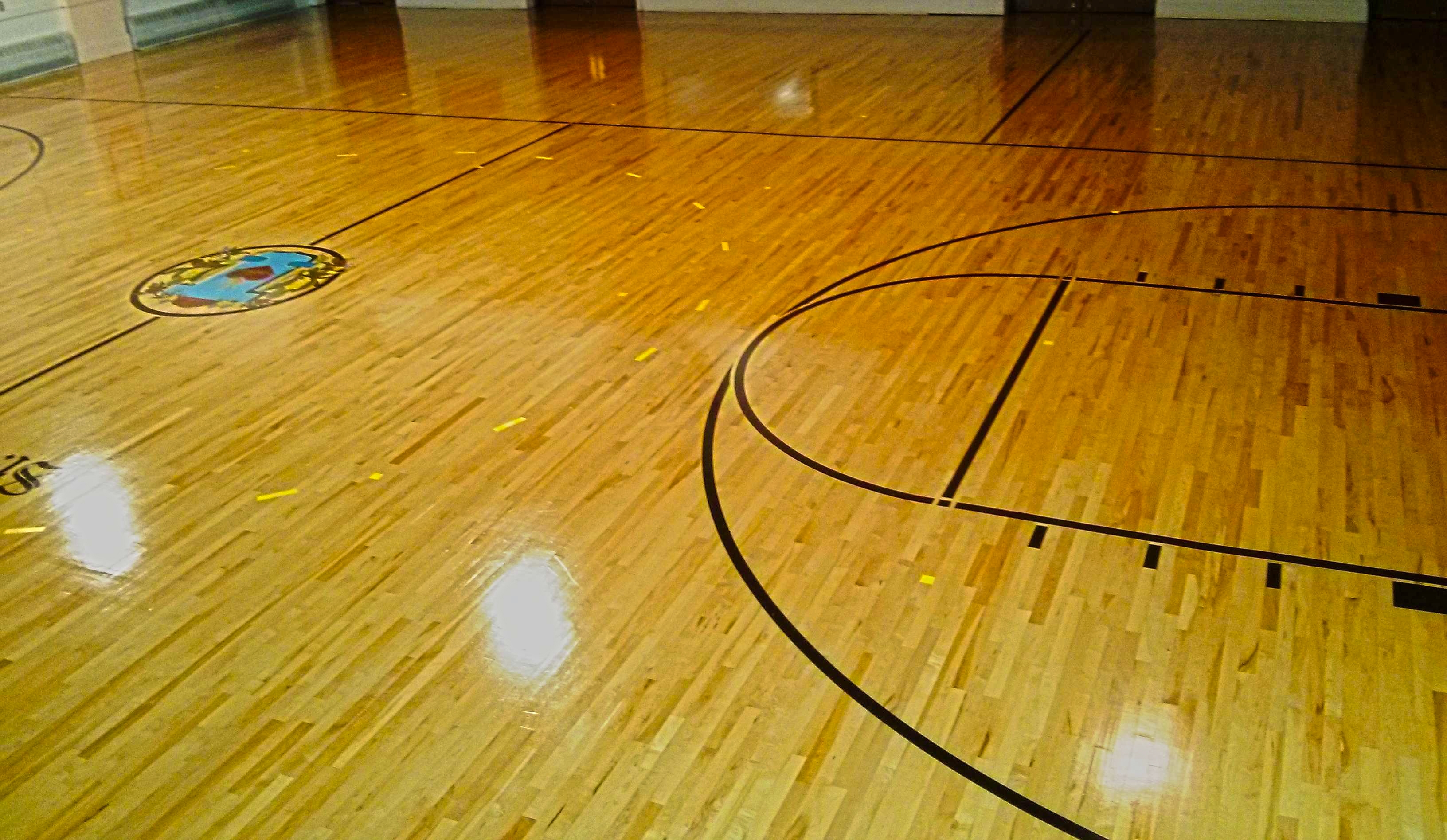 Wood Gym Floor Scrub and Clear High Gloss Gym Coating Services in Minneapolis, MN image 5