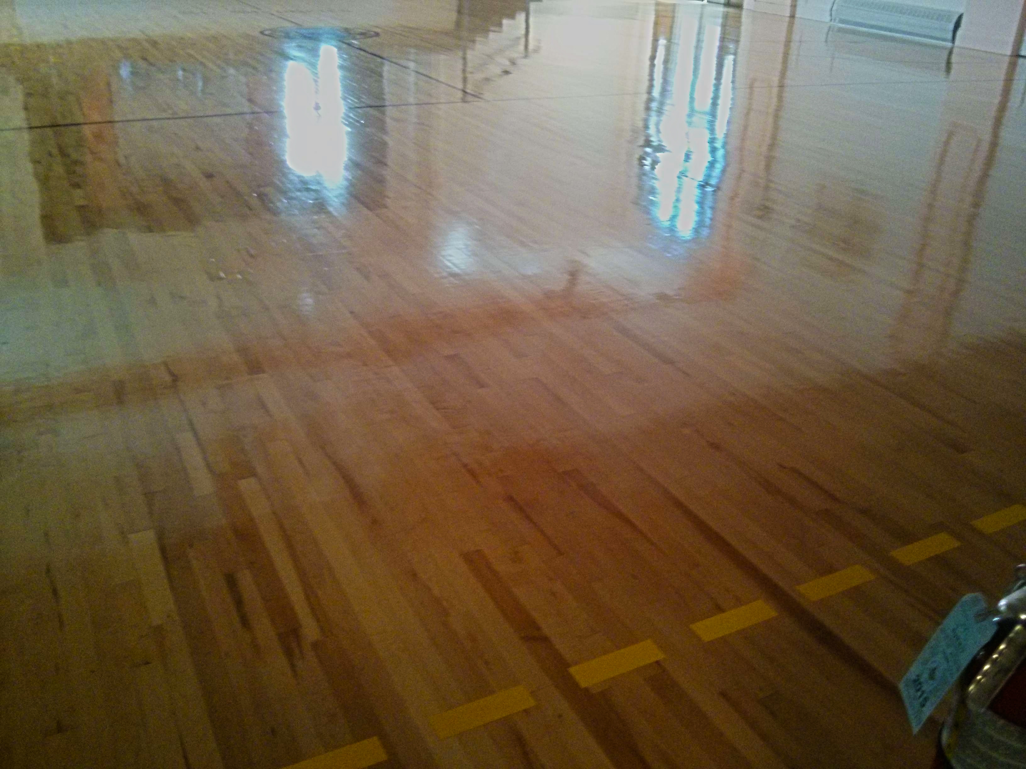 Wood Gym Floor Scrub and Clear High Gloss Gym Coating Services in Minneapolis, MN image 7