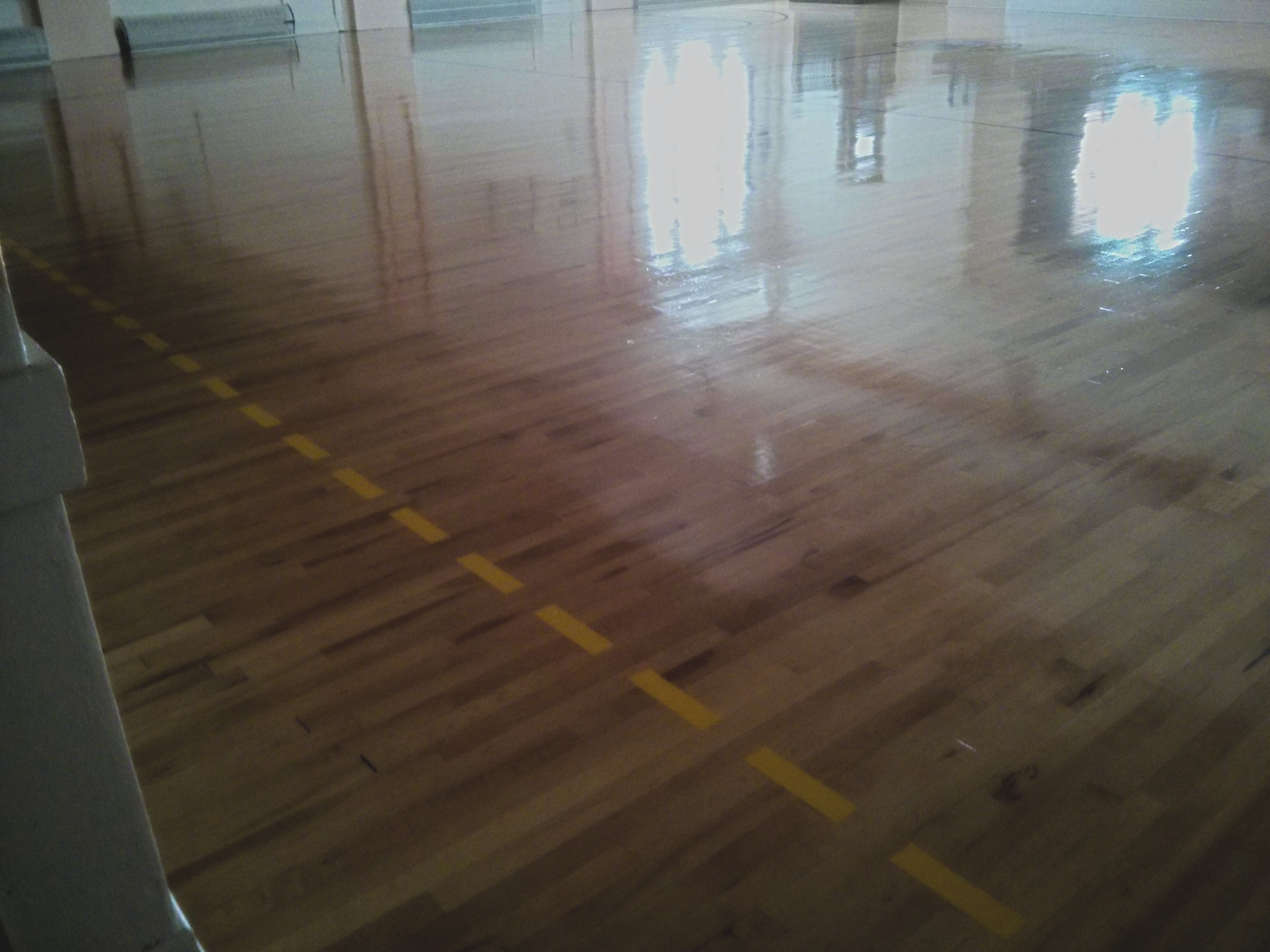 Wood Gym Floor Scrub and Clear High Gloss Gym Coating Services in Minneapolis, MN image 8